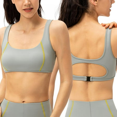 

Women Bra Vest Hollowed Shockproof Color Contrast Feeling Sports Fitness