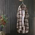 thumbnail image 2 of Pxiakgy Long Flannel Shirts for Women Button Down Plaid Shirts Dresses Pocketed Women's V Neck Seven Quarter Sleeve Printed T Shirt Long Sleeve Plaid Boyfriend Front Shirt Khaki L, 2 of 3