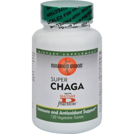 Mushroom Wisdom Super Chaga - 120 Tablets (Best Chaga Mushroom Supplement)