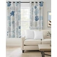 thumbnail image 3 of Blackout Curtains for Bedroom, Navy Blue Coastal Room Darkening Window Drapes for Living Room, Nautical Summer Beach Coral Sea Turtle Thermal Insulated Grommet Curtains, 52x45 inch, 2 Panels, 3 of 9