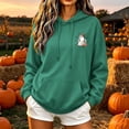 thumbnail image 6 of Aboser Womens Spooky Pullover Hoodies Halloween Party Shirts Cute Long Sleeve Tops Lightweight Cozy Hooded Sweatshirts with Pockets, 6 of 8