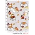 thumbnail image 2 of Stylish Fabric 44 in 100% Cotton Conversational Sewing & Craft Fabric, 1 Yard, White, Orange, Purple., 2 of 2