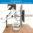 thumbnail image 6 of Dual Monitor Stand, Fits Two 13 to 27" Flat, Double Gas Spring Arm Desk Monitor Mount Bracket, Max 100x100 Holds up to 17.6lbs, 6 of 7