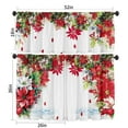 thumbnail image 2 of SUNWISHA Christmas Poinsettia Curtain Valances for Kitchen 3 Piece Set 52'' Lx18'' W & 36'' L x 26'' W x2 Red, 2 of 7