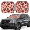 thumbnail image 6 of Kdxio Skull rock record music heart Print 2-Piece Sun Shade Front Windshield - Foldable Car Front Window Sunshades for Most Sedans SUV Truck, 6 of 6