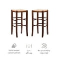 thumbnail image 5 of Linon Ivica 29" Backless Bar Stools, Set of 2, Dark Walnut with Handwoven Rush Seat, 5 of 14