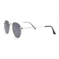 thumbnail image 3 of Polarized Mens Retro Hipster Thin Metal Rim Geometric Oval Sunglasses Silver - Black, 3 of 4