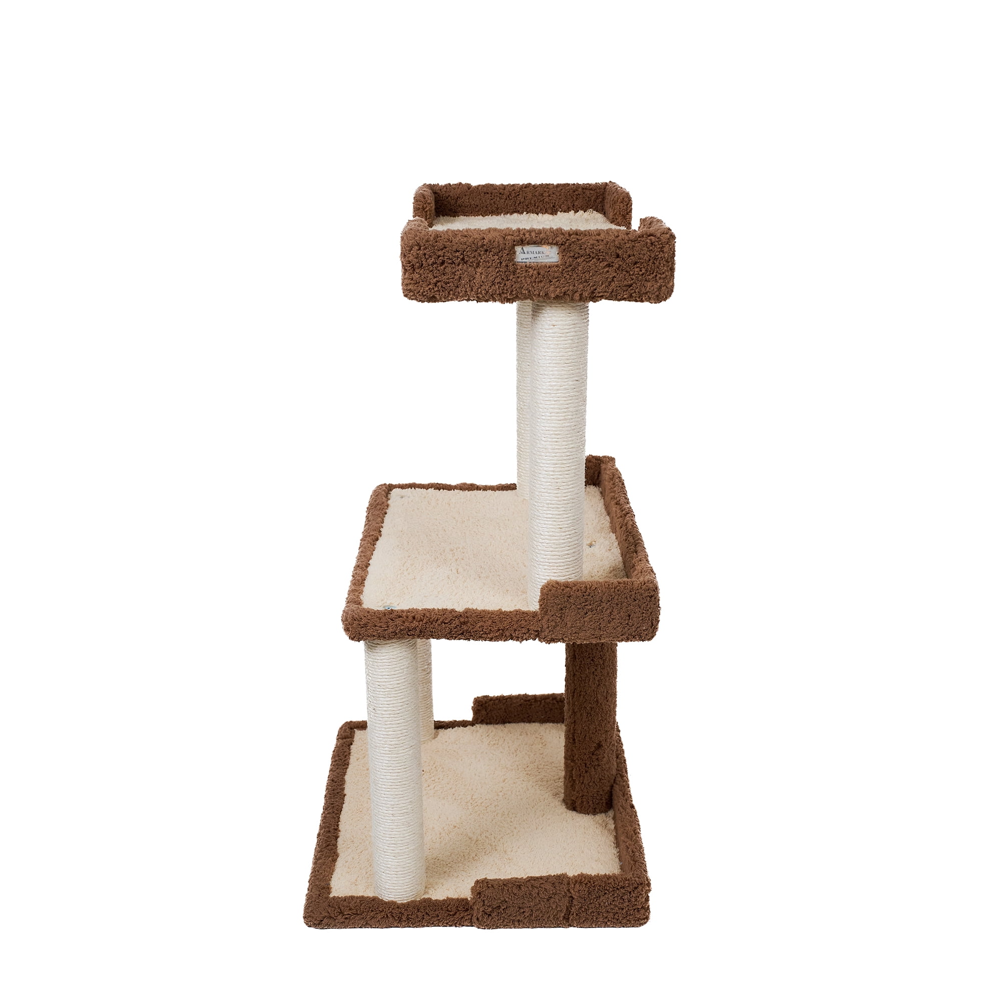 Armarkat Cat Tree for Large Cats, 41" Real Wood Cat Tower with Scratching Posts & Plush Perches, Multi-Level Activity Center with Condo, Coffee Brown (Model B4120)