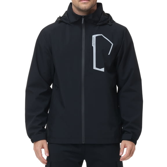 Men's Jacket Lightweight Waterproof Hooded Rain Jacket Outdoor Raincoat Shell Jacket for Hiking Travel