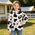thumbnail image 2 of CINVREST Teen Girls Cow Print Hoodie Faashion Long Sleeve Hooded Pullover Top Warm Casual Oversized Hoodie With Pocket (13 Years, Brown-02), 2 of 7