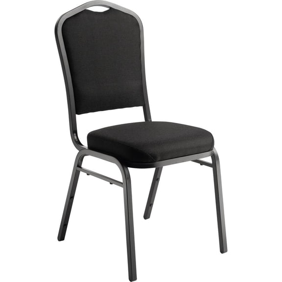 NPS 9300 Series 37" Modern Metal and Fabric Stack Chair in Ebony Black