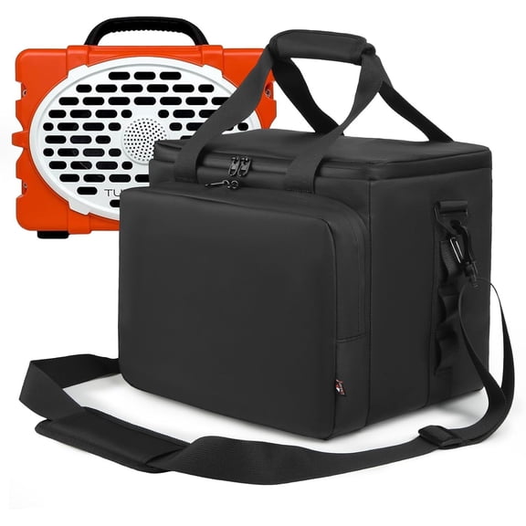 Portable Speaker Case Compatible with Turtlebox Gen 3 | Protective Travel Bag with Reinforced Anti-Tip Base, Padded Handle, Microphones Storage Pockets & Strap