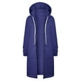 thumbnail image 3 of Hoodies for Women KONBECA Women's Casual Zip up Hoodies, Long Tunic Sweatshirts Jackets, Plus Size Winter Hoodie Warm Coats with Pockets, Fleece Mid Length Hoodies Jackets Outwear Purple L, 3 of 4