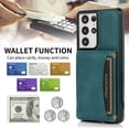 thumbnail image 3 of ELEHOLD Leather Wallet Case for Samsung Galaxy S22 Ultra Case, Galaxy S22 Ultra Wallet Case with PU Leather Card Pockets Back Flip Cover,Blue, 3 of 5
