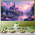 thumbnail image 6 of LUUFILx Magical Castle Backdrop Banner for Photography and Party Displays with Butterflies and Enchanting Garden Scene Perfect for Birthday Wedding Fairy Tale Event Decor, 6 of 9