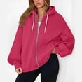 thumbnail image 2 of XUANTAOO Womens Zip Up Hoodie Hooded Workout Jacket Top Long Sleeve Coats Casual Fall Winter Outfit Fashion Clothing, 2 of 8