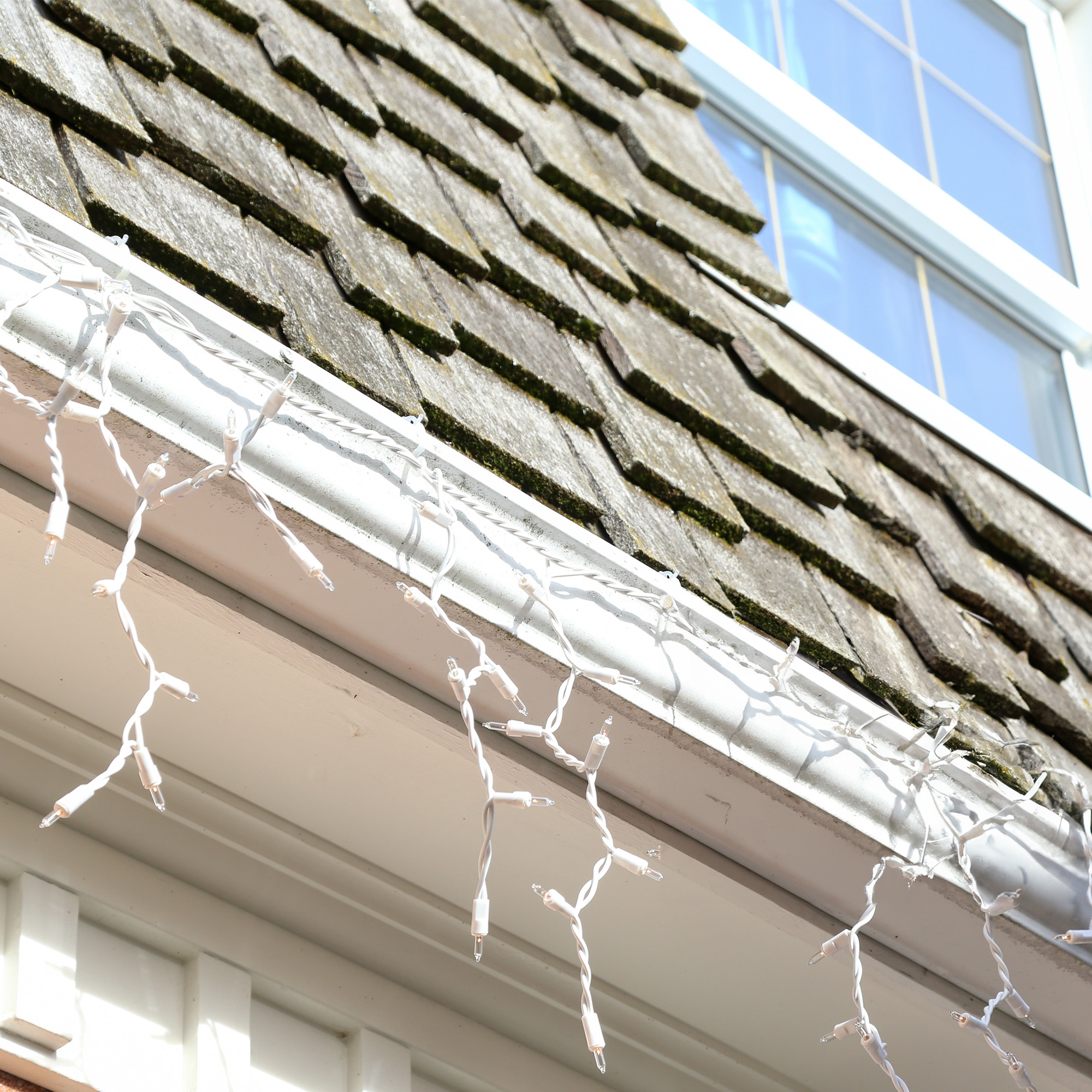 All in One Transparent Outdoor Christmas Light Gutter Shingle Clips - 100pc