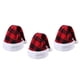 thumbnail image 1 of Paquete de 3 gorros navideños de Papá Noel, gorro de Papá Noel a cuadros, gorro de felpa para fiesta de disfraces navideños y eventos festivos, 1 of 5