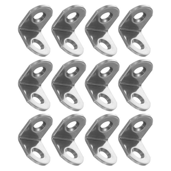 ELAYARD 12pcs Small Stainless Steel L Brackets Corner Brace for Indoor Use, Modern Support Hardware