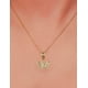 thumbnail image 3 of Collar con dije de oro laminado letra brillos W, 3 of 6
