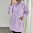 thumbnail image 5 of Horkkom Long Hoodies for Women Pullover Fleece Hoodie Casual Loose Sweatshirts with Pocket Drawstring M, 5 of 10