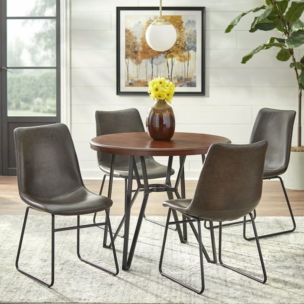 Contemporary Round Dining Furniture Set, Round Tall Table And Chairs