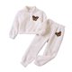 thumbnail image 1 of Gibobby Conjunto de Sudadera y Leggings de Lana Conjunto de ropa de invierno para niñas pequeñas con estampado de mariposas, 2 piezas(Blanco,3-4 Años), 1 of 5