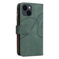 thumbnail image 4 of Allytech Flip Wallet Case for iPhone 15 Plus, Vintage PU Leather Folio Stand Shockproof Zipper Pocket 9 Cards Slots Protective Wallet Case Cover for Apple iPhone 15 Plus 6.7" - Green, 4 of 13