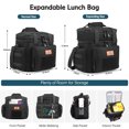 thumbnail image 6 of Expandable Tactical Lunch Box, Double Deck Large Insulated Lunch Bag for Men, Durable Leakproof Cooler Bag for Adult Work Shift Outdoor Trips, 20 Can/16 L, Black, 6 of 7