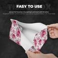 thumbnail image 4 of Uemuo Peonies And Roses Pattern Tissue Box Cover Holder, Triangle with Bottom Belt - PVC Leather Decorative Organizer for Tabletop, Bathroom, Car, Office, 4 of 9