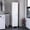 White, variant on Black Storage Cabinet with Broom Hanger/Home Storage Solution/Adds Space to Your Room