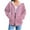 01#Pink, variant on Full Zip Hoodies Women's Striped Printing Hooded Sweatshirts Zippered Cardigan Jackets Fall Casual Soft Hoody Coats Loose Comfortable Outwears with Pocket Going Out Sport Jacket