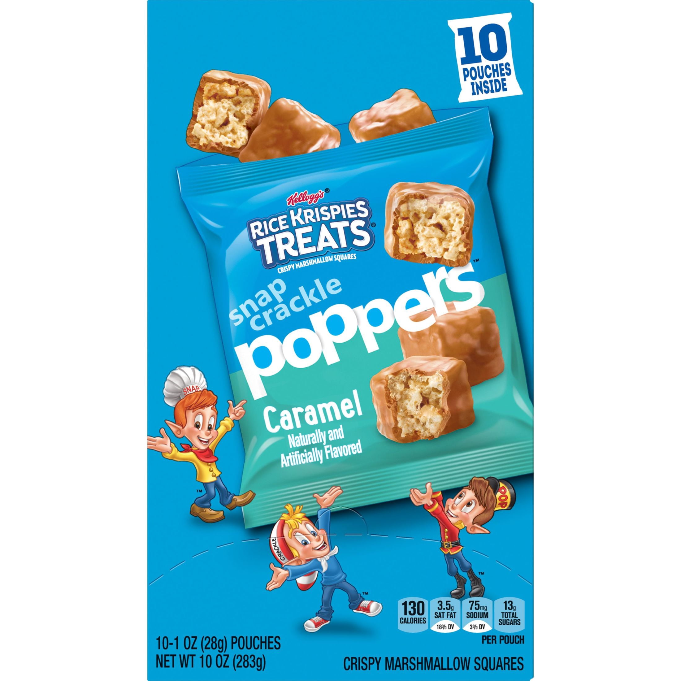 Rice Krispies Treats Poppers Caramel Chewy Crispy Marshmallow Squares, 10 oz, 10 Count