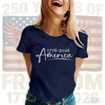 thumbnail image 2 of 250 Anniversary USA Shirt Women Trendy Print Patriotic American Flag Tops Pullover Casual Loose V Neck Short Sleeve T Shirts, 2 of 4