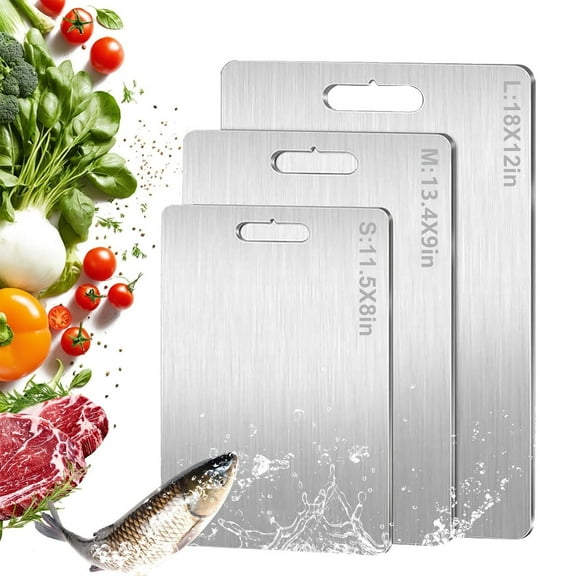 100% Pure Titanium Cutting Board, Double Sided Food-Grade Chopping Board for Kitchen, 13.4" x 9" - Ideal for Meat, Vegetable & Fruit Cutting (1 pc）)