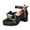 t-161Black447, variant on CAIVO Girls Sandals Kids Heels Open Toe Ankle Strap Dress Shoes Flower Wedding Party For Little/Big Kid Solid Color Beach Shoes for Toddler Child