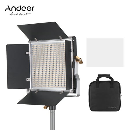 

Moobody Professional Video Dimmable 660 Bulbs Bi-Color Panel 3200-5600K CRI 85+ with U Bracket & Barndoor Kit for Studio Photography Video