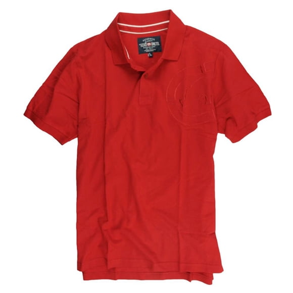 Ecko Unltd. Polo de rugby con rinoceronte bordado en la sisa para hombre, rojo, pequeño