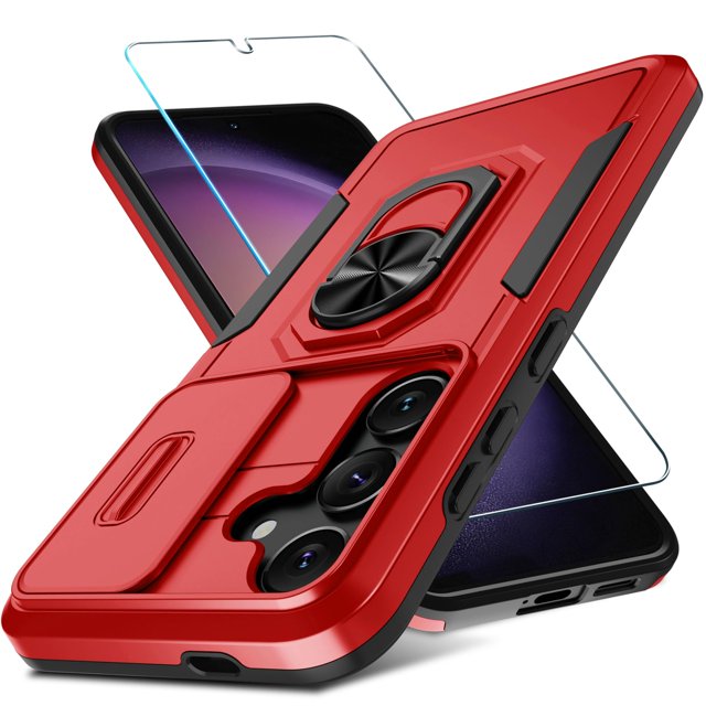 Funda de teléfono compatible con Janmitta para Samsung Galaxy S24/S25, color rojo