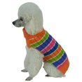 thumbnail image 3 of Tutti-Beauty Suéter para perro con cuello de tortuga y diseño acanalado, tejido pesado, color arcoíris, 3 of 3