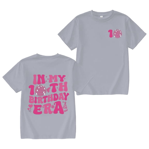 WMQPNNS Summer Tops for Girl Fashion Short Sleeve Blouse Kids Tops Size 10 Crew Neck Cotton Tee Tops Printed Basic Tunic Shirt Letter Print Tops(Size 12-24 Months, 2-Grey)