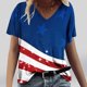 thumbnail image 2 of Blusas de Manga Corta para las Mujeres Causal Cuello en V Camiseta Sólida, Blusas de Verano de las Mujeres para el Hogar Y Diario, 2 of 4