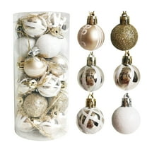 Fmbmuo Plastic Christmas Ornaments Set Christmas Decorations Unbreakable 24 piece Modern Glitter 3 cm Multicolor Holiday Decorating