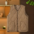 thumbnail image 3 of Womens Lightweight Quilted Puffer Vests Padded Zip up Sleeveless Jacket Oversized Waistcoat Outerwear with Pockets New Light Fall Jacket Women Coffee 3XL, 3 of 4
