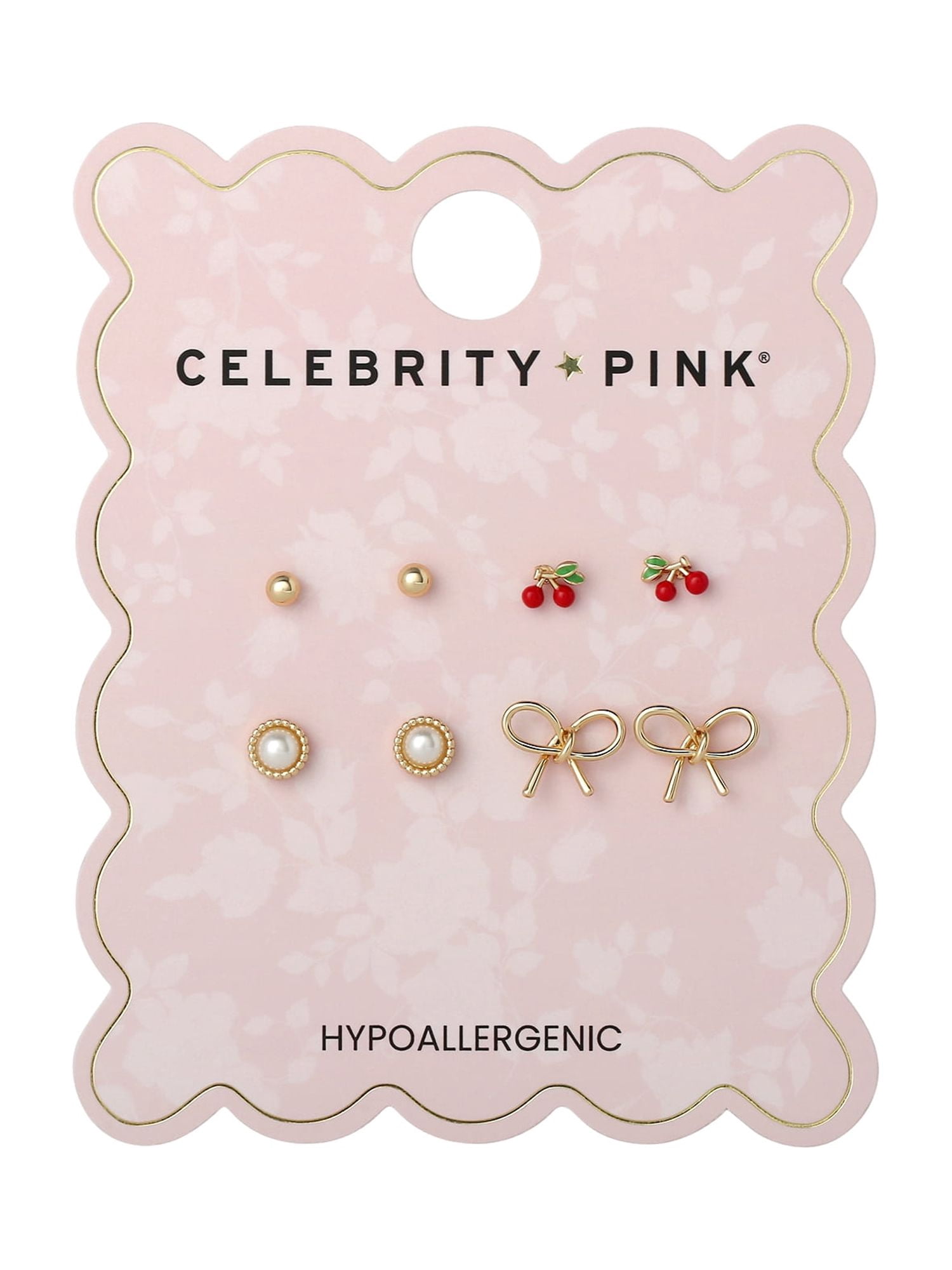 Celebrity Pink Women's Bow Stud Earring Set - 4 Pairs