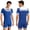 Royal Blue, variant on Mens Sailor Collar Short Sleeve Pressing Button Print Romper Pajama Homewear White XL