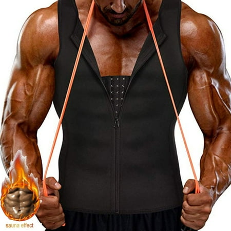 

Ecqkame Mens Sweat Vest Waist Trainer Clearance Men Vest Body-Buildings Tied Waist Clothes And Corsets Shaping Mans Body-Shaping Black M