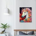 thumbnail image 4 of ONETECH  Unicorn Wall Decor Pictures Pink Girls Room Bedroom Bathroom Wall Art Cute Unicorn Watercolor Painting Artwork Pink Rainbow Framed Canvas Print Nursery Kids Birthday Gifts 16x20 in, 4 of 5
