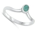 thumbnail image 4 of CHOOSE YOUR COLOR Minimalist Oval Simulated Turquoise Promise Ring .925 Sterling Silver Band Blue CZ Female Size 4, 4 of 4