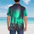 thumbnail image 4 of Fuzoiu Northern Lights 2 Print Hawaiian Shirt for Men, Summer Beach Casual Short Sleeve Button Down Shirts, Men’s Beach Summer Shirts with Pocket,X-Large, 4 of 7